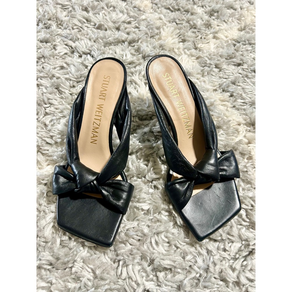 Stuart Weitzman Playa Knot 50 Heel in Black sz 7 - Picture 2 of 6